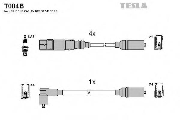 Комплект дротів запалення TESLA T084B