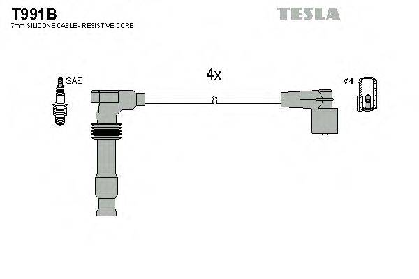 Провода зажигания (комплект) TESLA T991B