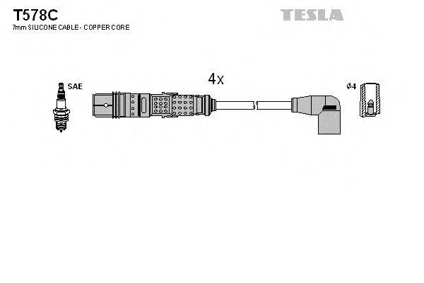 Провода зажигания (комплект) TESLA T578C