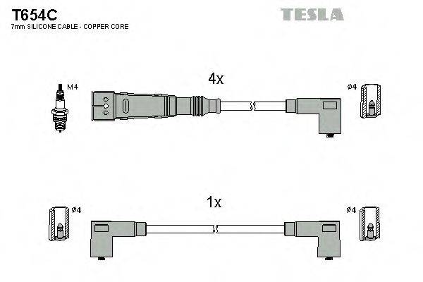 Провода зажигания (комплект) TESLA T654C