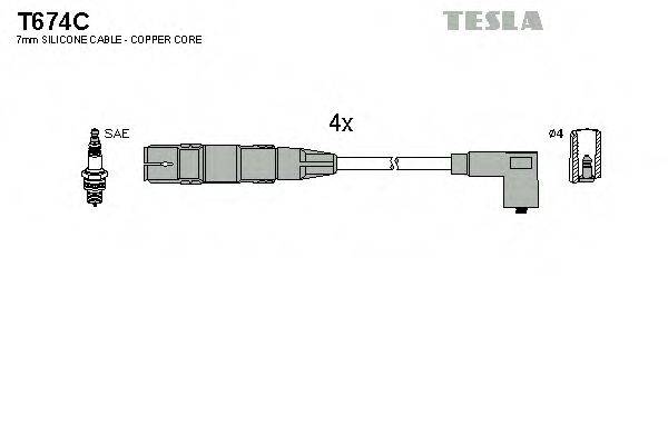 Провода зажигания (комплект) TESLA T674C