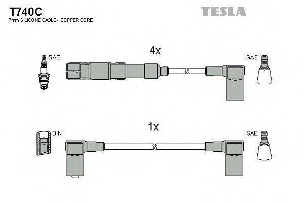 Провода зажигания (комплект) TESLA T740C