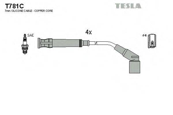 Провода зажигания (комплект) TESLA T781C