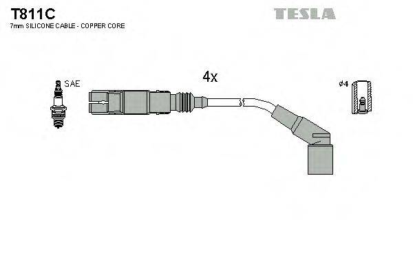 Провода зажигания (комплект) TESLA T811C