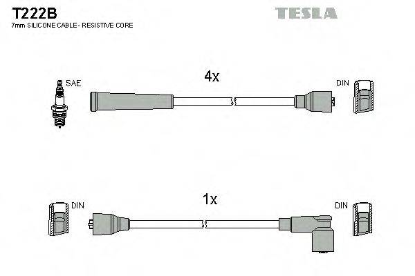 Провода зажигания (комплект) TESLA T222B