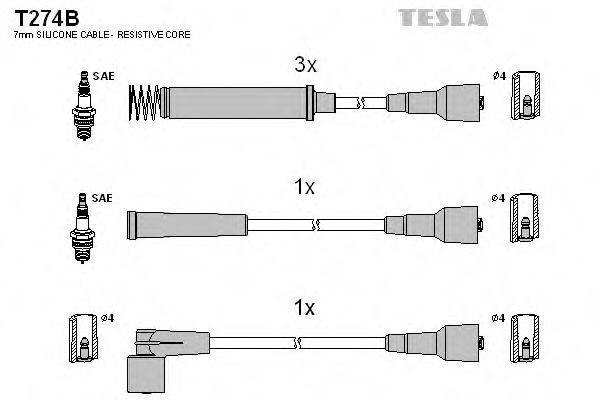 Провода зажигания (комплект) TESLA T274B