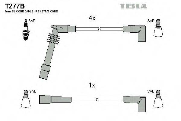 Провода зажигания (комплект) TESLA T277B