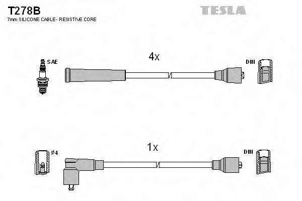 Провода зажигания (комплект) TESLA T278B