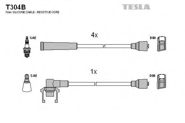 Провода зажигания (комплект) TESLA T304B