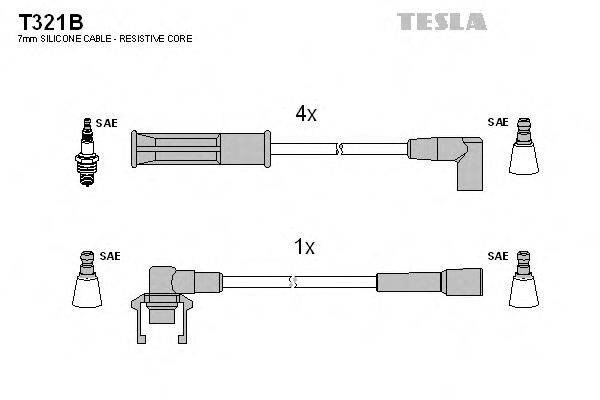 Провода зажигания (комплект) TESLA T321B