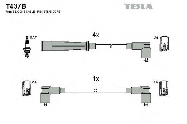 Провода зажигания (комплект) TESLA T437B