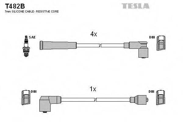 Провода зажигания (комплект) TESLA T482B