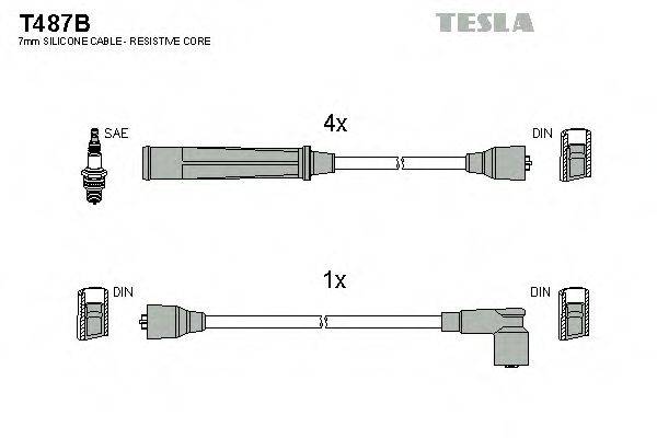 Провода зажигания (комплект) TESLA T487B