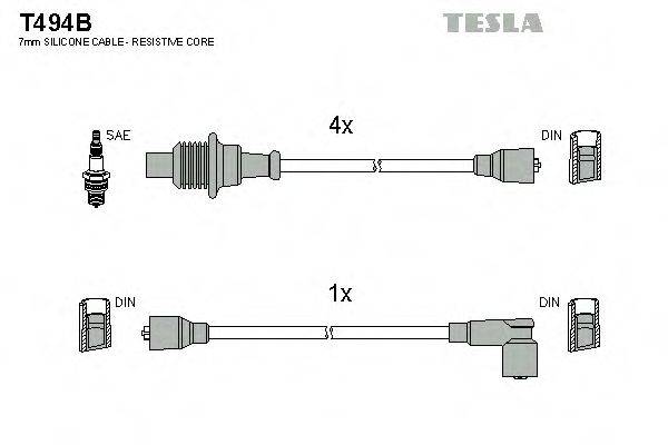 Провода зажигания (комплект) TESLA T494B