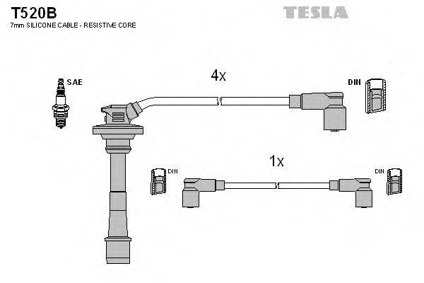 Провода зажигания (комплект) TESLA T520B