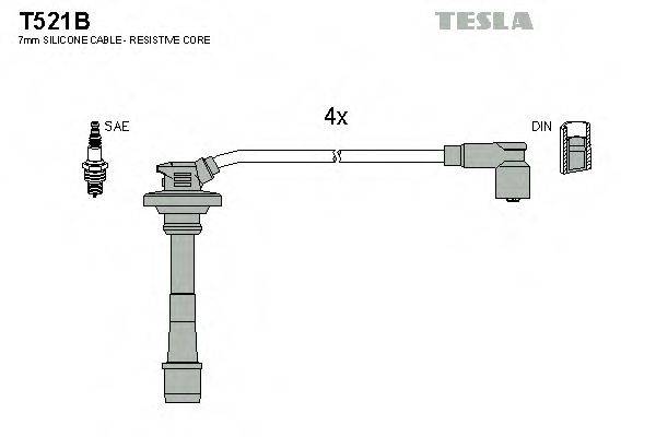 Провода зажигания (комплект) TESLA T521B