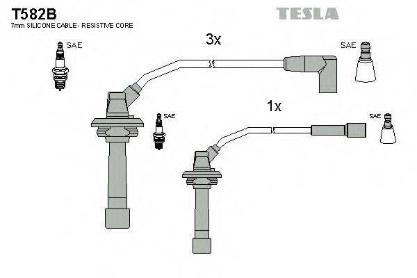Провода зажигания (комплект) TESLA T582B
