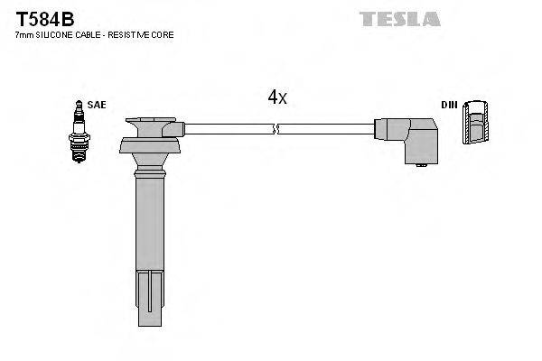Провода зажигания (комплект) TESLA T584B
