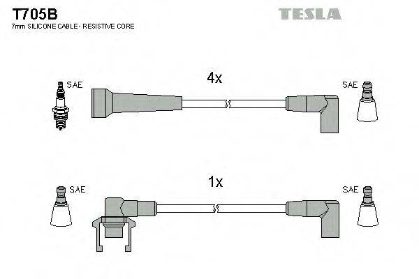 Провода зажигания (комплект) TESLA T705B