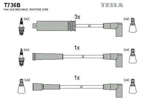 Провода зажигания (комплект) TESLA T736B