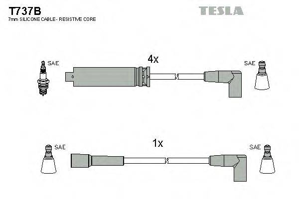 Провода зажигания (комплект) TESLA T737B