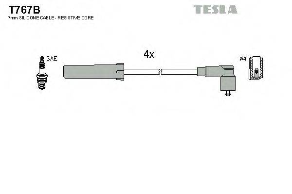 Провода зажигания (комплект) TESLA T767B