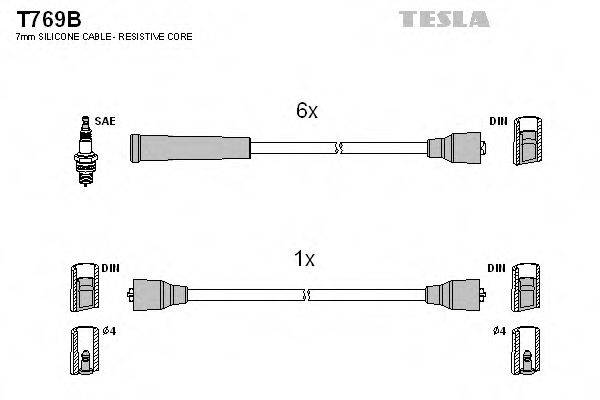 Провода зажигания (комплект) TESLA T769B