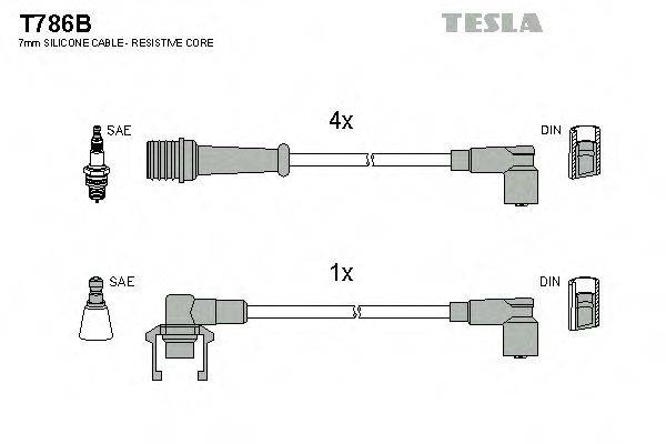 Провода зажигания (комплект) TESLA T786B