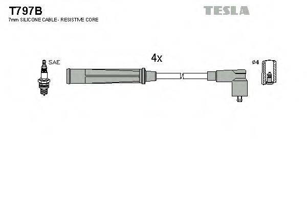 Провода зажигания (комплект) TESLA T797B