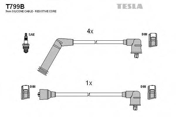 Провода зажигания (комплект) TESLA T799B