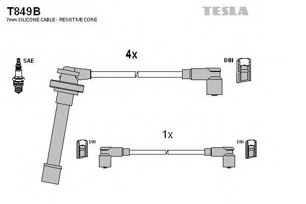 Провода зажигания (комплект) TESLA T849B