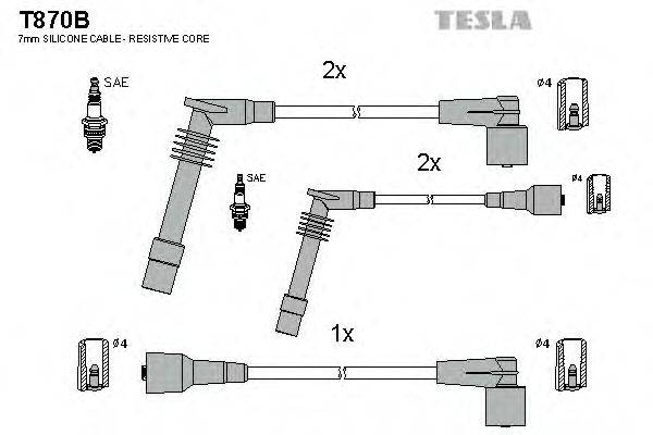 Провода зажигания (комплект) TESLA T870B