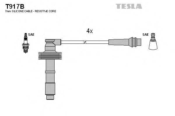Провода зажигания (комплект) TESLA T917B
