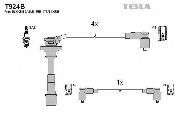 Провода зажигания (комплект) TESLA T924B