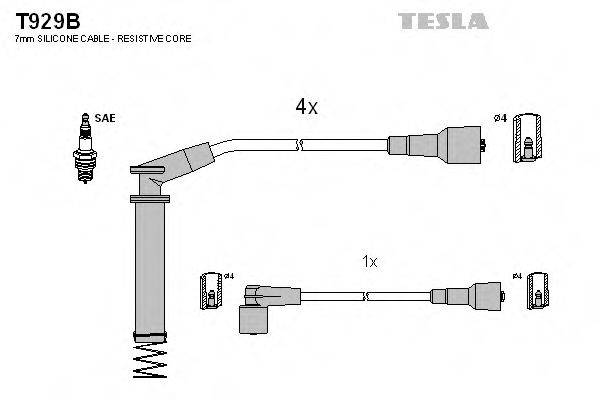 Провода зажигания (комплект) TESLA T929B