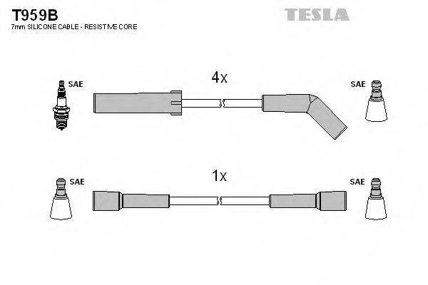 Провода зажигания (комплект) TESLA T959B