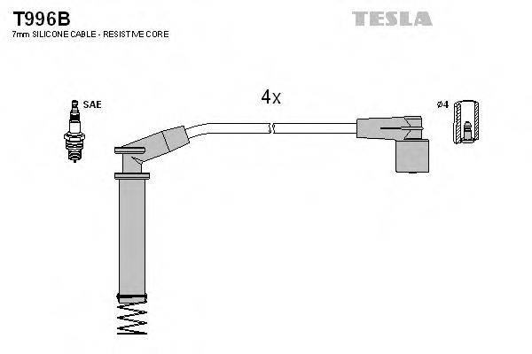 Провода зажигания (комплект) TESLA T996B