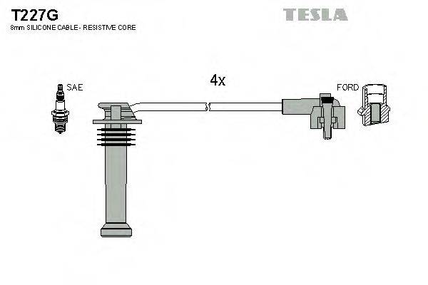 Комплект дротів запалення TESLA T227G
