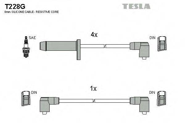 Провода зажигания (комплект) TESLA T228G