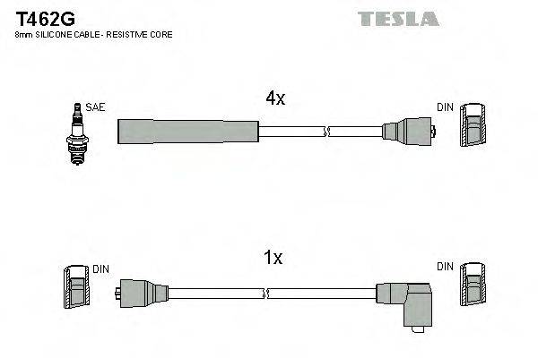 Провода зажигания (комплект) TESLA T462G