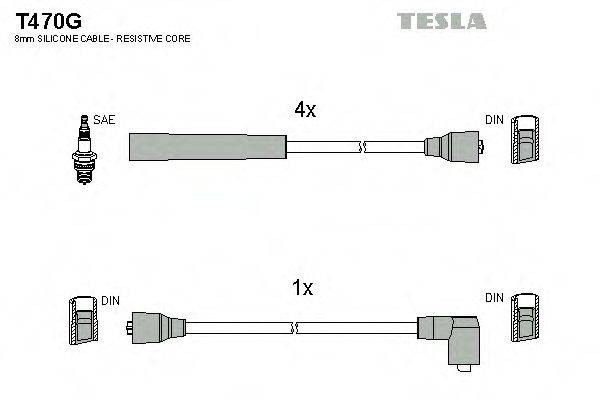 Провода зажигания (комплект) TESLA T470G