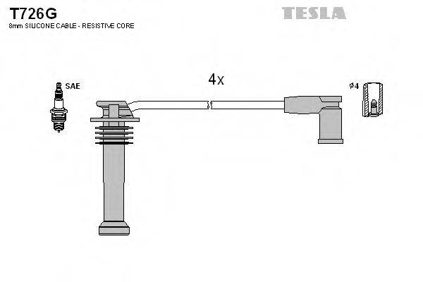 Провода зажигания (комплект) TESLA T726G