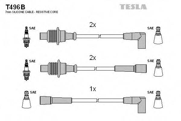Провода зажигания (комплект) TESLA T496B
