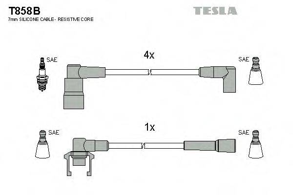 Провода зажигания (комплект) TESLA T858B