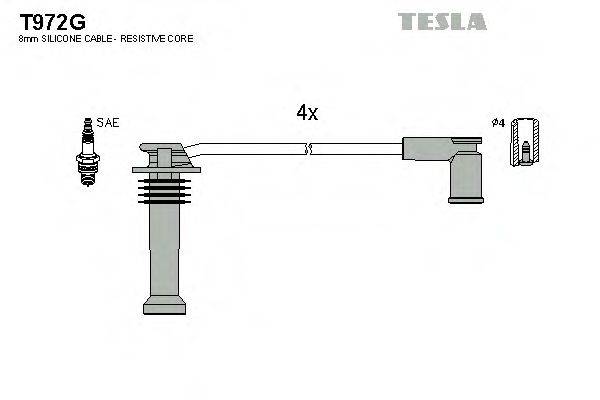 Провода зажигания (комплект) TESLA T972G