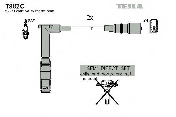 Провода зажигания (комплект) TESLA T982C