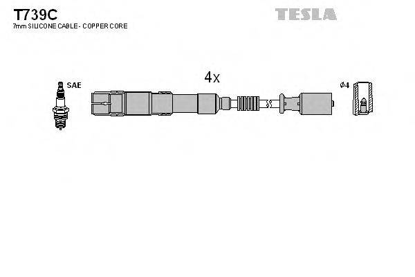 Провода зажигания (комплект) TESLA T739C