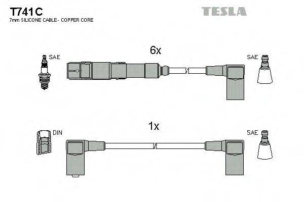 Провода зажигания (комплект) TESLA T741C