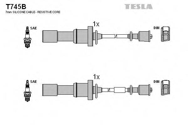 Провода зажигания (комплект) TESLA T745B