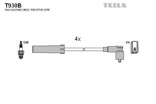 Провода зажигания (комплект) TESLA T930B